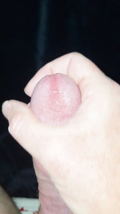 Steadily stroking out a load of sperm