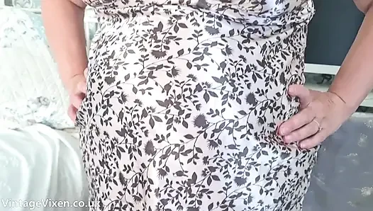 Plain White Mommy Panties and Big Jiggling Boobs