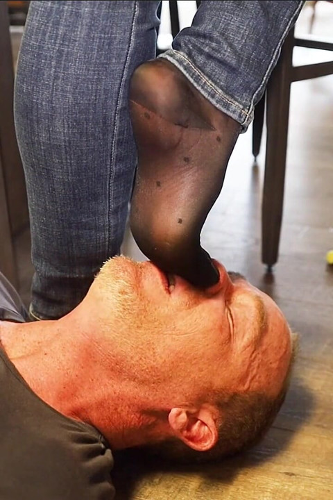 Foot Slave Humiliation (goddess Feet in Nylons)!