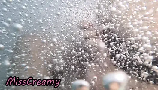 Public Pool Stepsister Dick Flash Risky Handjob Crowd Watching Cumshot 4K