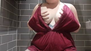 Fistytheclown strips out of sexy lingerie before a shower