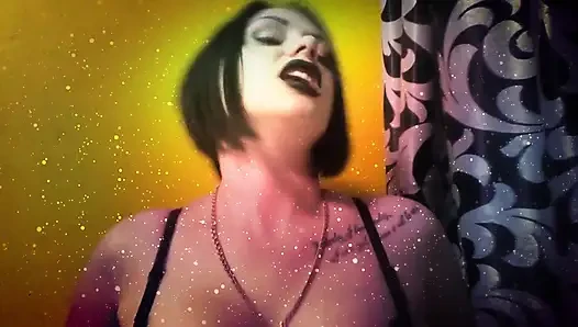 Witch with black lips french kissing with you & riding you