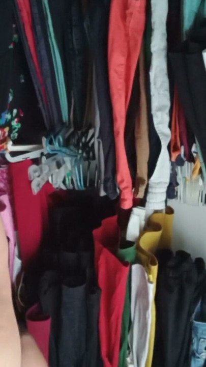chubby wife films herself for her husband in underwear | Clip 1