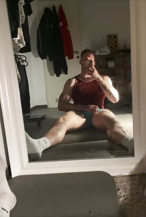 Jerking in front of a mirror