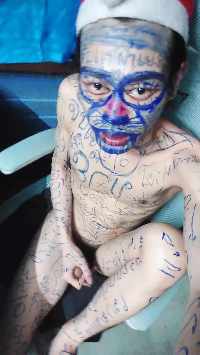 Masturbation and a pen with funny letters.