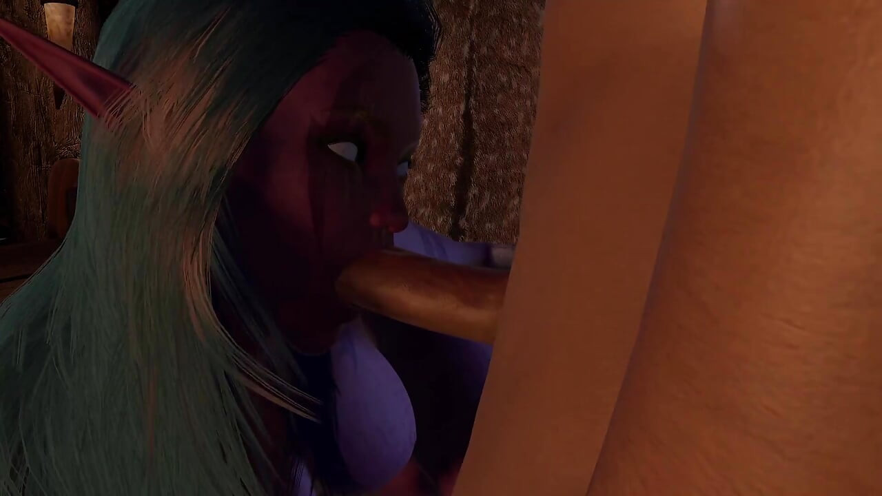 Yöhaltiatar Skyrimissä - käsi- ja suuseksiä - Skyrim 3D-pornoparodía