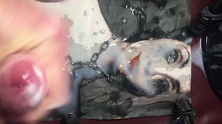 cumtribute to a pierced Emo Goth Whore in topless