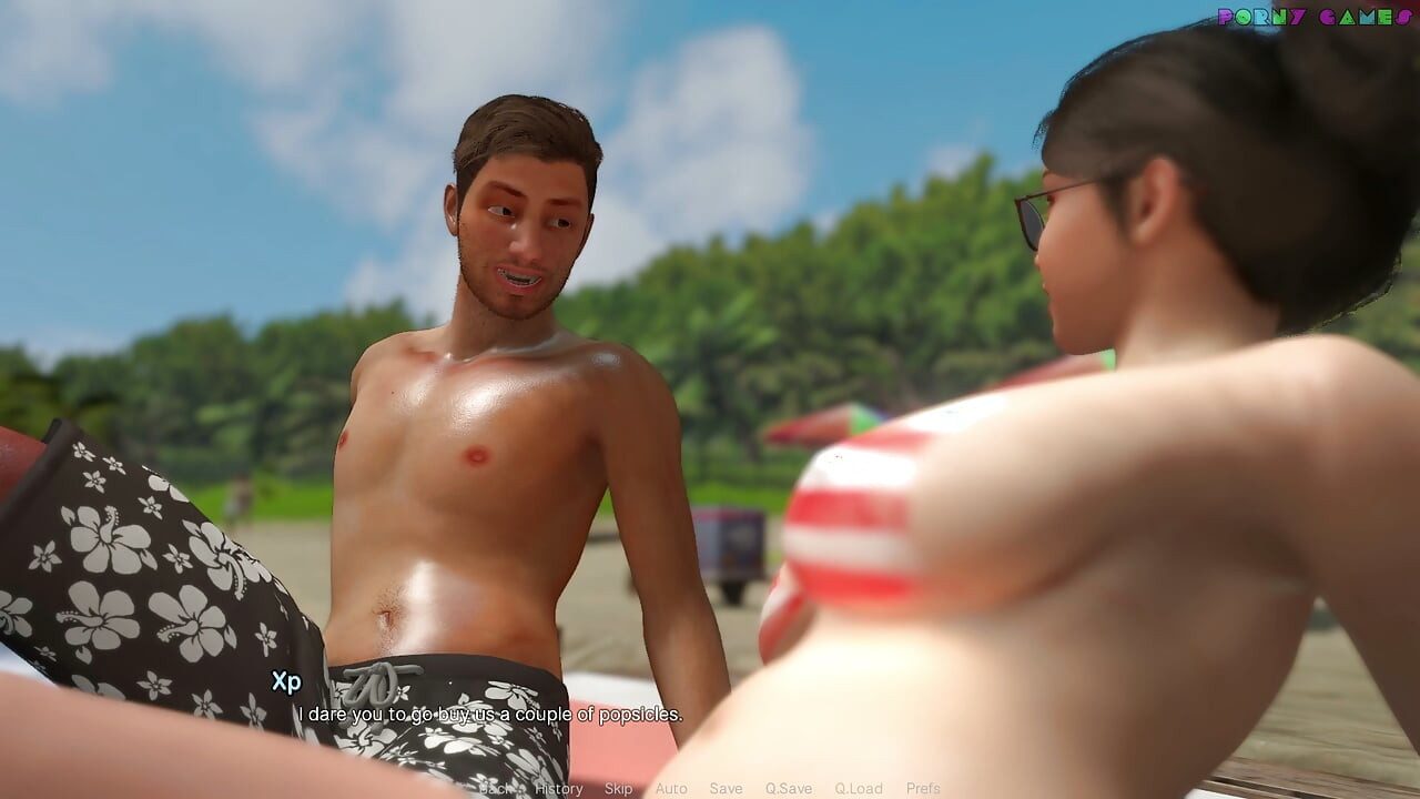 Friendly Housewife by White Foam - Wearing Only Body Paint on the Beach, Naughty Dare for the Housewife 11