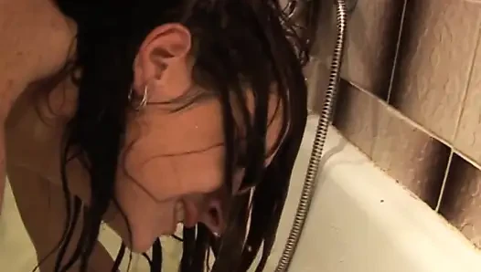 Bathroom fucking big cock sucking
