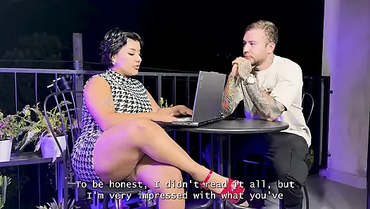 muscular man arrives at his routine therapy which his psychologist solves by having sex with him