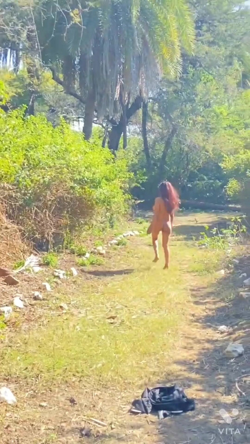 Nude walk in the jungle