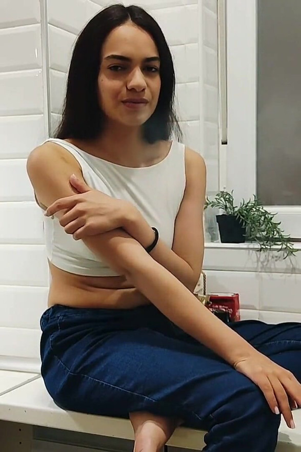 Smoking Girl Fetish in the Kitchen Eye Contact Brunette