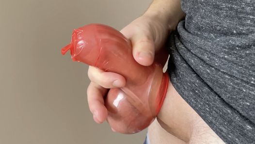 Condom cock cumming and chastity