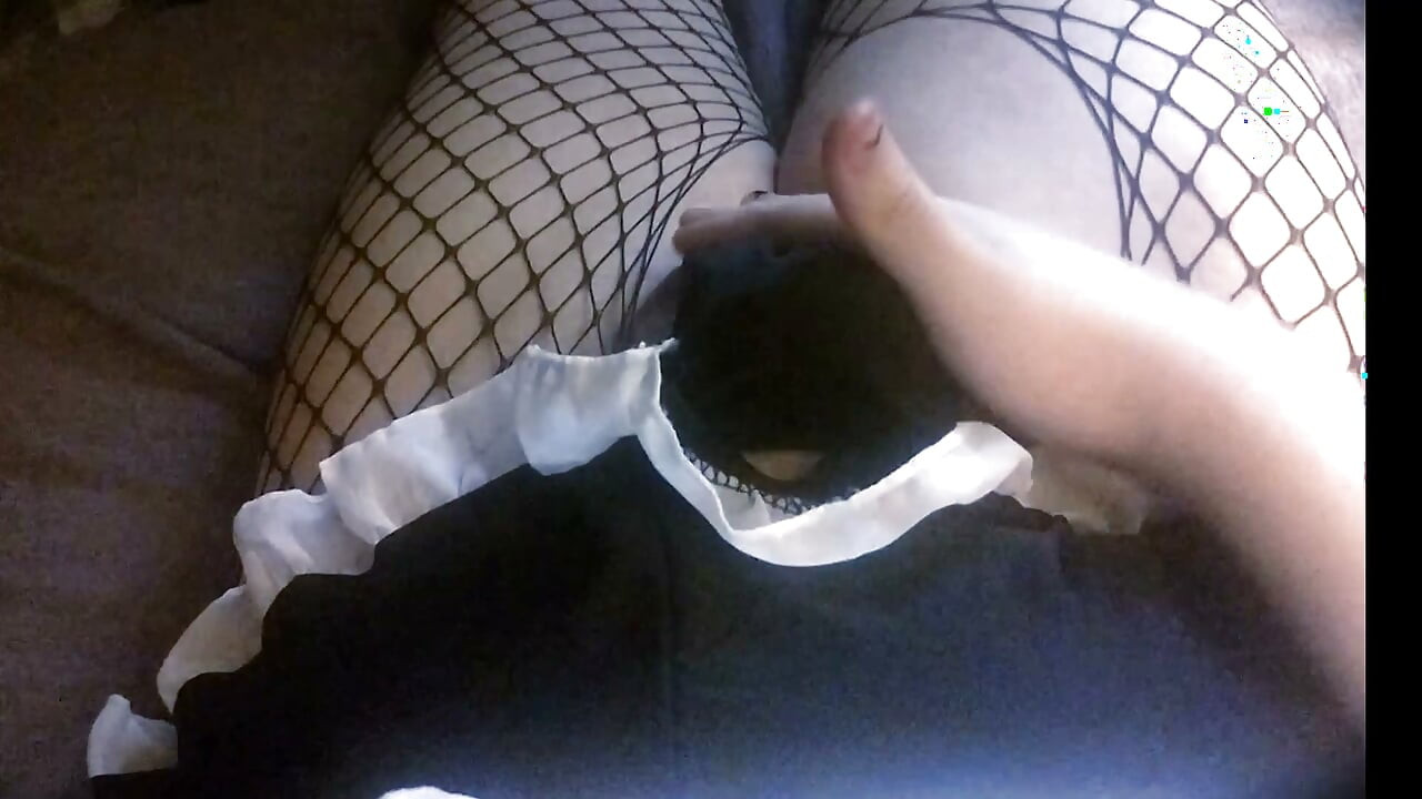 Trans-Girl Thighs Squishing and slaping compilation - Thick curvy Femboy intense clothed masturbation - Sissy slut tiny cock