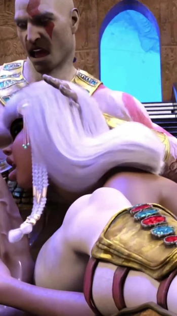 Unforgettable moment from "Kratos in Anubis's harem - Animation"