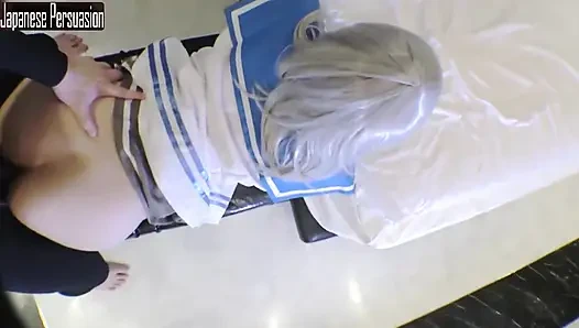 Hamakaze cosplay'de g-cup bel mükemmelliği, oyuncu gizli seans açısıyla çekilen özel fantezi1