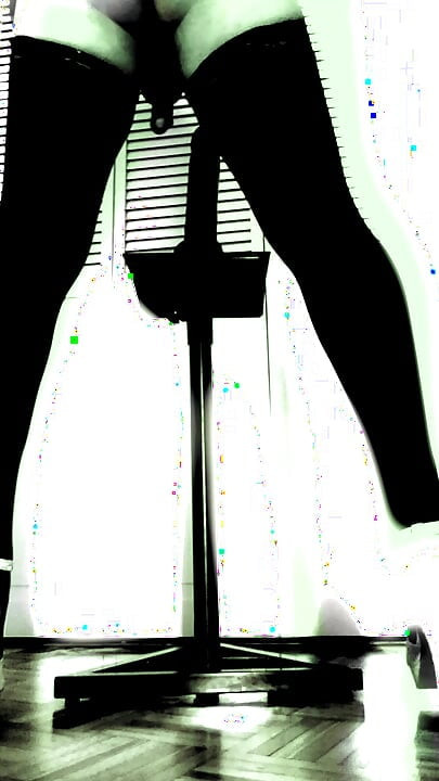 Brazilian Sissy Slut Impaled on 15" Monster Black Cock