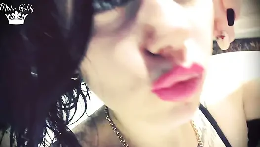 Sexy rosa lippen & nasser haarfetisch