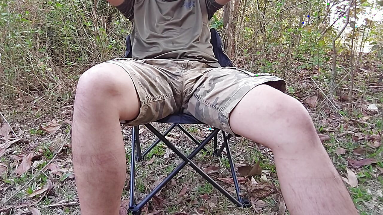 Jerking off at a campsite