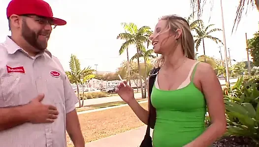 A big huge giant monster cock for a blonde crazy bitch