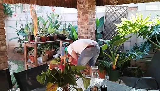 Patio porn video – Masturbating with My Neighbours Wife Outdoor on the Patio