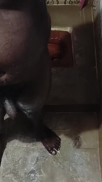 Thrilling moment from "shower bathing and handjob cum"