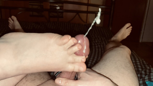 Amateur footjob - voetfetisj