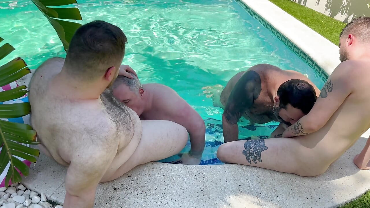 Orgy of Fat Hairy Men Having Sex in a Rural House