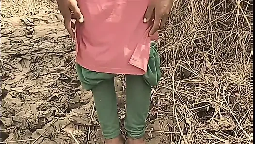 Deshi village girl outdoor pussy fucking and fingering in Jungle