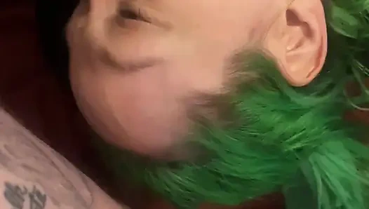 Cute girl Amber green gets face fucked