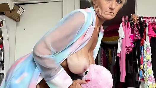 Greek Goddess Steph and a flamingo.