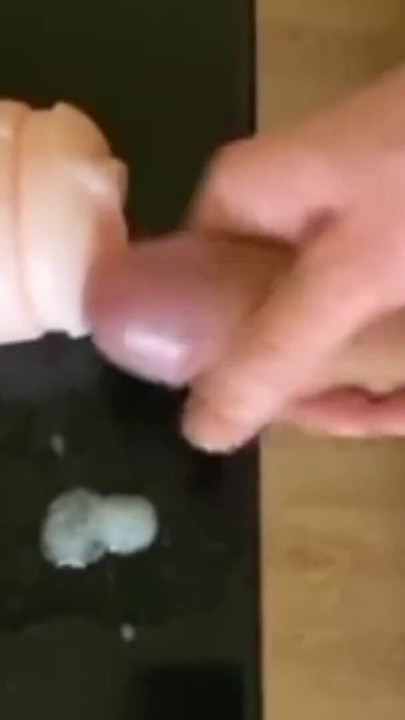 Unforgettable moment from "Solo Male Fleshlight Fuck while Moaning and Ooze Cum out of his Big Dick"