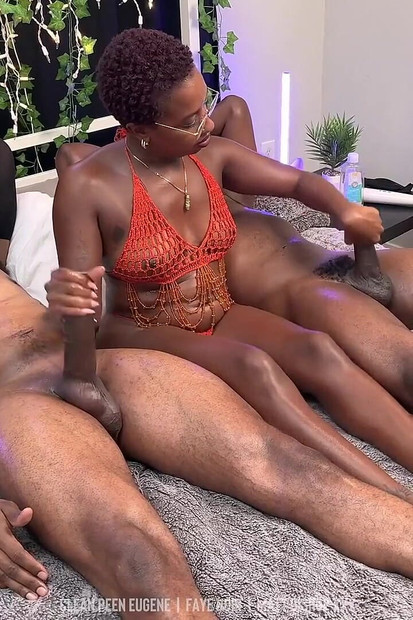 Faye Noir Double Handjob and Footjob