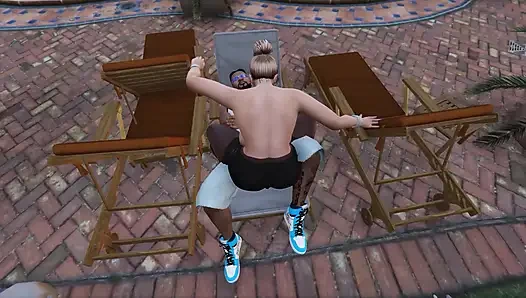 GTA 5 Franklin and Amanda - Caught Staring from the Balcony (Part 1)