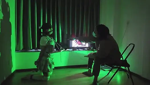 Hs021-an Asian Girl in School Uniform Was Disciplined