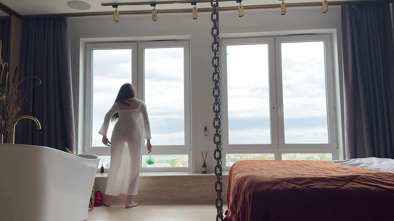 teasing cleaning lady home
