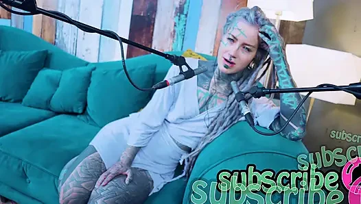 I talk about M - Music - ASMR podcast SFW talking goth skinny girl dreadlocks tattoo model inked girl