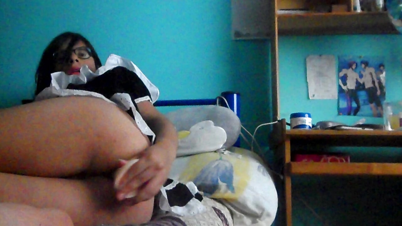 Trans teen in maid dress fuck her big ass