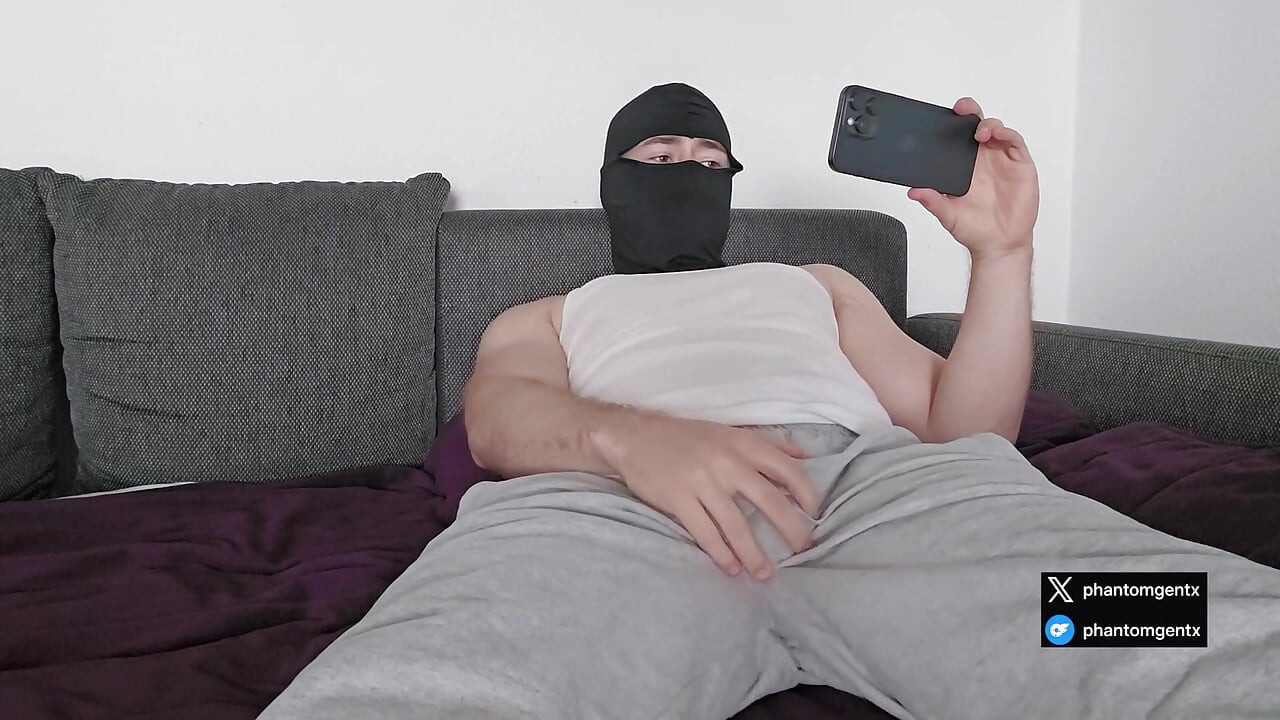 Bulge in Grey Sweatpants, Precum Spot Growing – My Voice Orders You to Watch