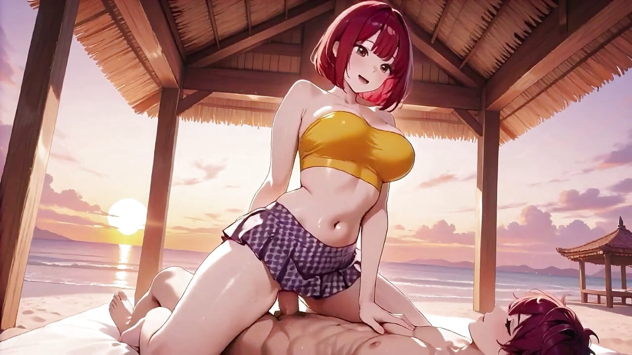 You'll Never Guess How Deep This Redhead Hentai Babe Takes It at Sunset
