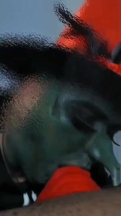 Powerful moment from "a very hot witch sucking a big cock and it doesn't fit in her mouth"