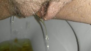 Real wife pee close up