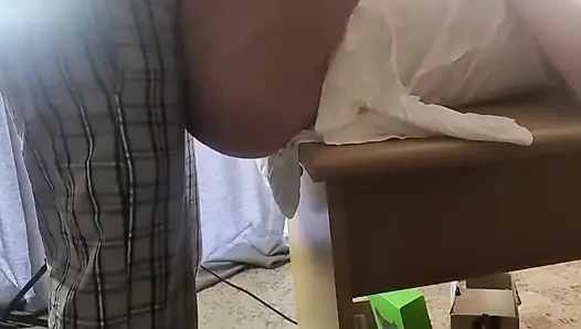 Yakın çekim ofis masası sikişi
