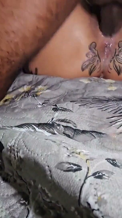 I put my dick in the ass of the hottie and then I spread her pussy with my hands | Clip 1
