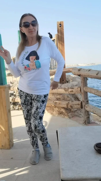 Crazy granny on the beach