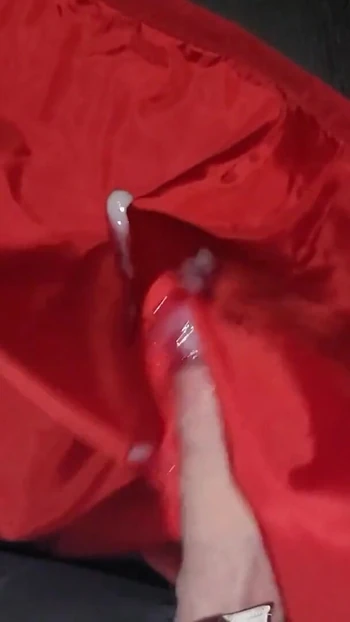Key moment from "Using 6 different office skirts as cum rags"