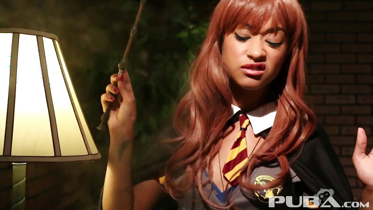 Skin dressed as Harry Potter gets fucked hard