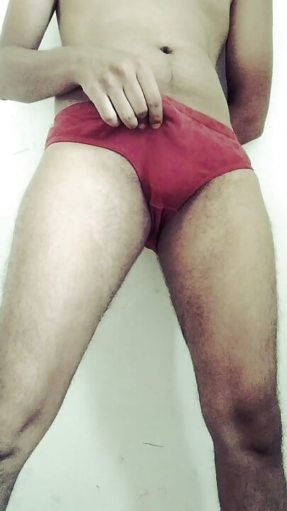 7inchesind Wearing step sis panty and Jerking his big dick