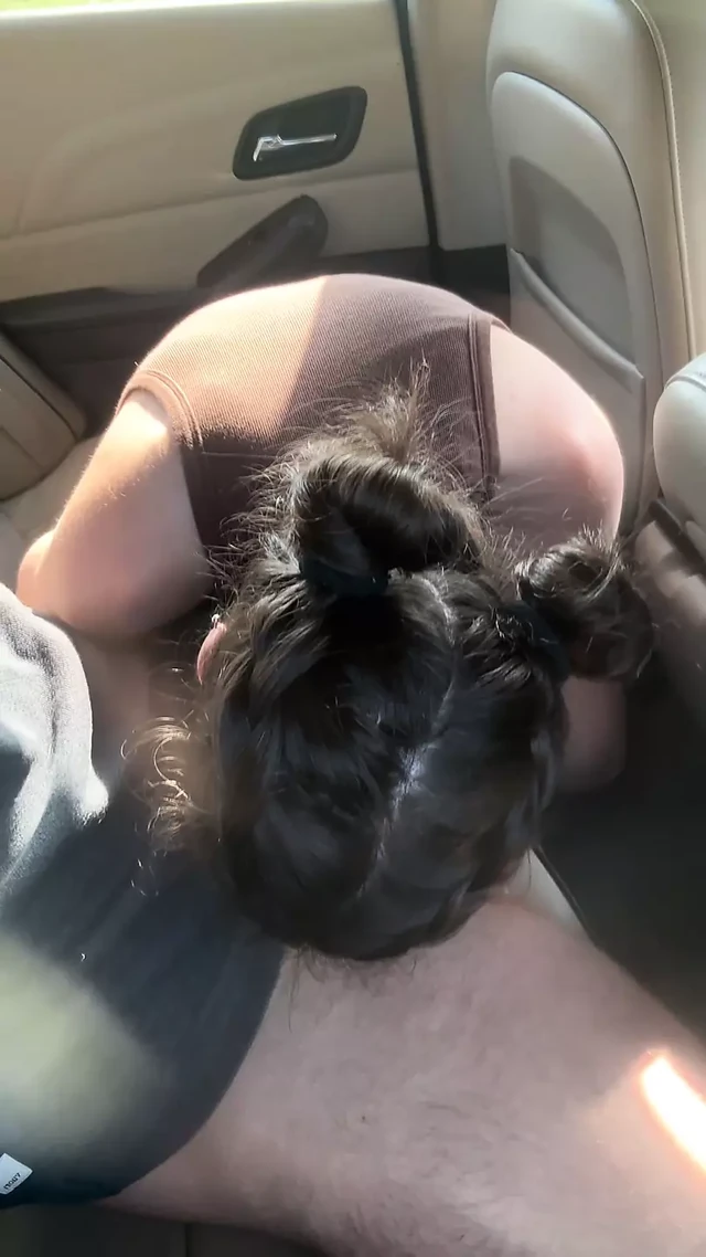 Teen Slut Gives Sloppy Blowjob in Backseat then Gets Fucked on Hood