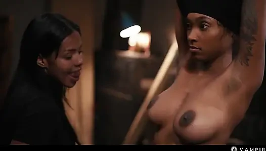 Ebony Vampire Seduces Female Mistress - Lesbian Hardcore Fantasy